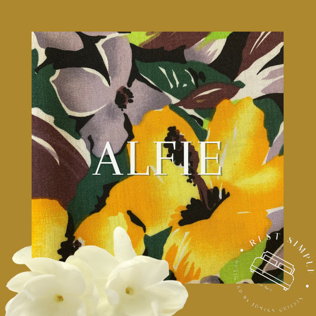 12" x 21" Alfie Vintage Floral Print and Gold Cotton Rectangular Lumbar Pillow